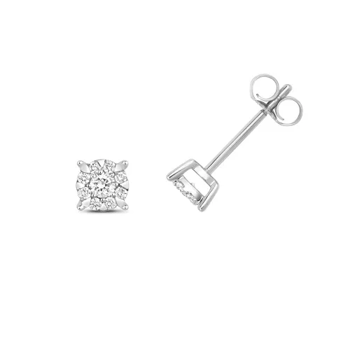Diamond Studs Illusion Set 0.26ct, w/g